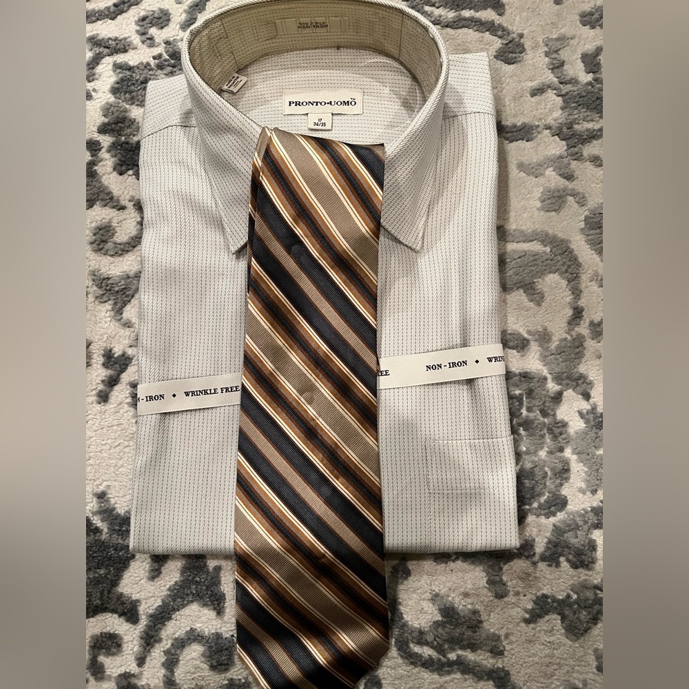 Promo Uomo Dress Shirt & Tie, new with tags